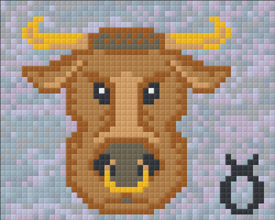Taurus Zodiac Sign One [1] Baseplate PixelHobby Mini-mosaic Art Kit
